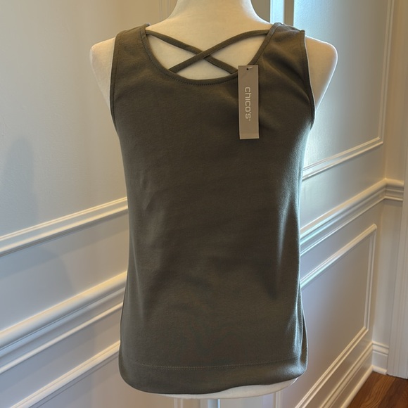 NWT! Chico's Olive Green Knit Tank - Picture 4 of 9